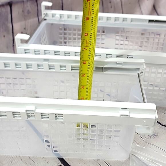 QVC Refrigerator Drawers with Rail, white and clear plastic NIB - Picture 5 of 7